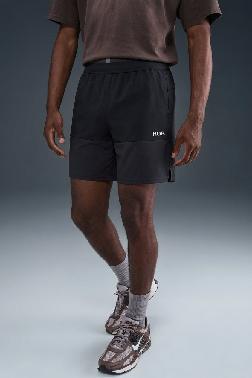 Short Padel Black Bird - léger - microfibre absorbante - poches porte-balles HOP.