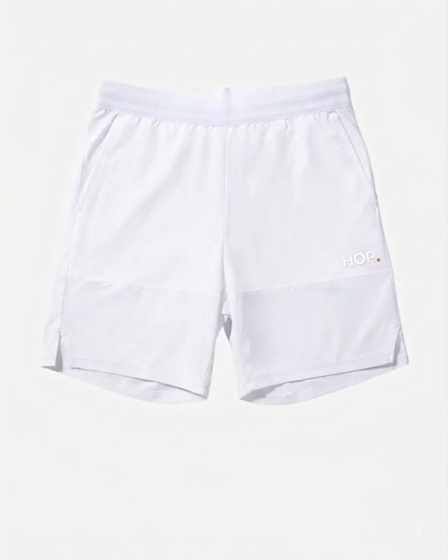 Short Padel Snow - léger - microfibre absorbante - poches porte-balles HOP.